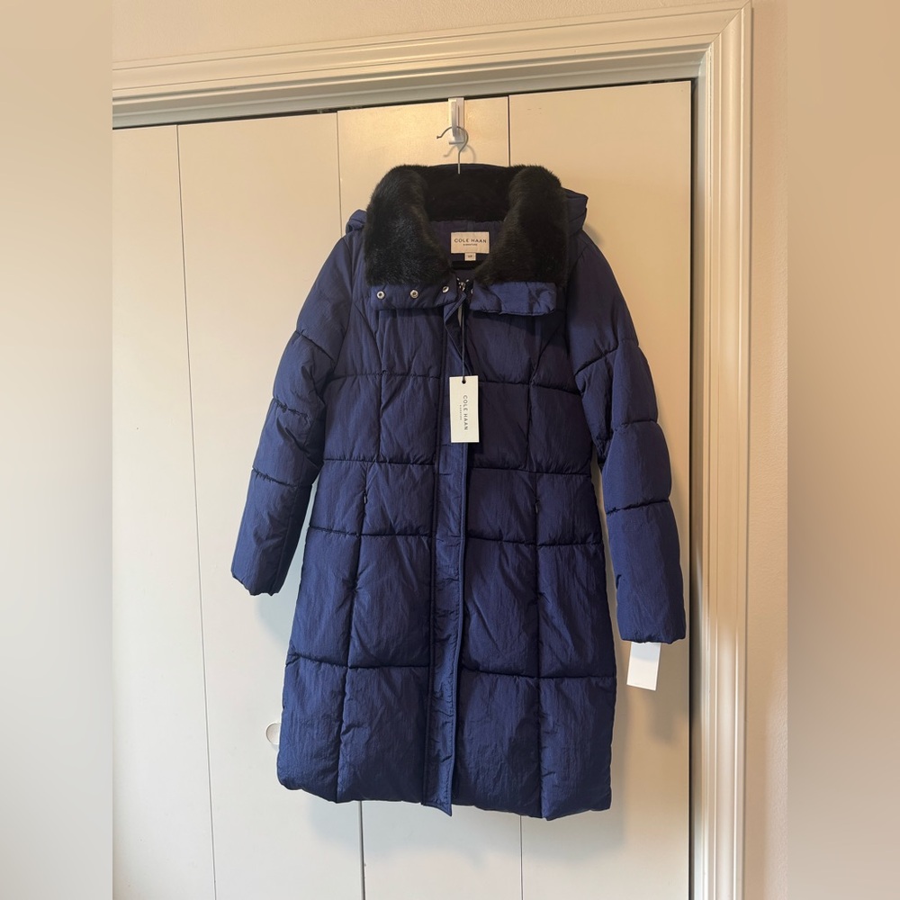 Cole Haan Navy Puffer Jacket